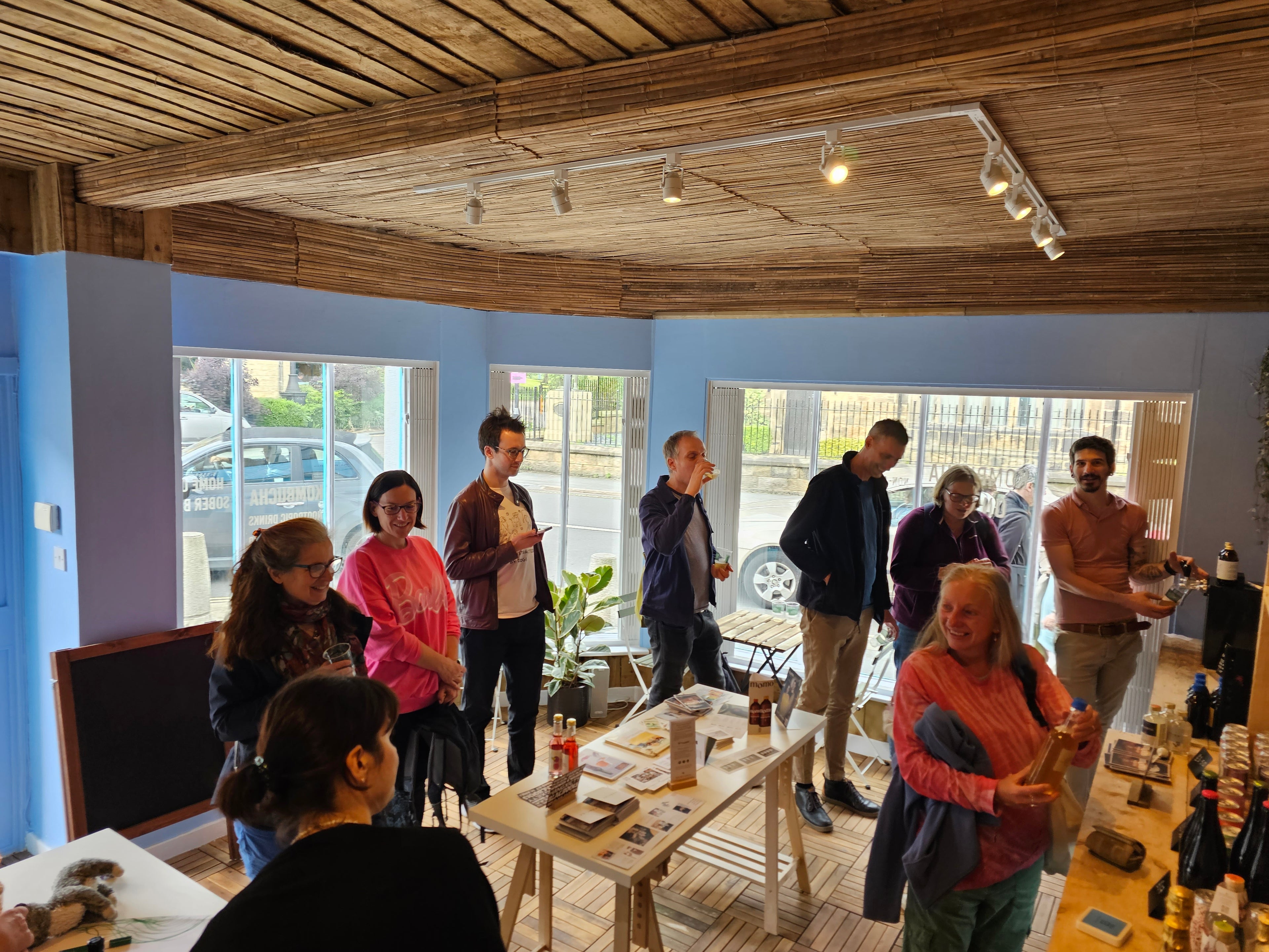 People waiting in line for Kombucha at Functional Drinks Club