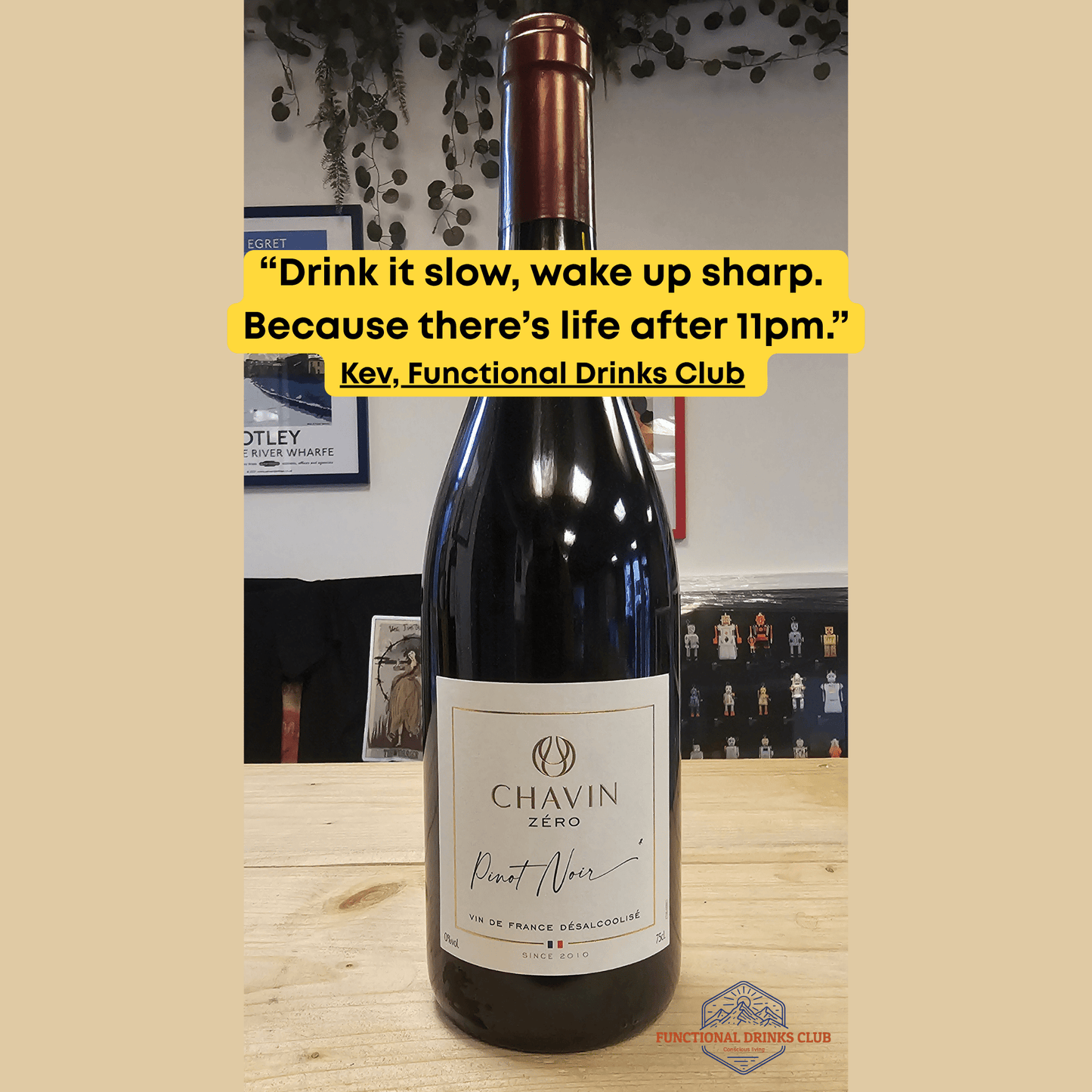 Chavin Zéro Pinot Noir | Premium Non - Alcoholic French Red Wine - Functional Drinks Club