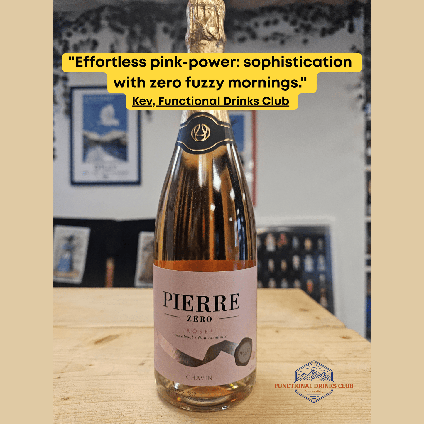 Chavin Zéro Sparkling Rosé | Premium Alcohol - Free French Fizz - Functional Drinks Club