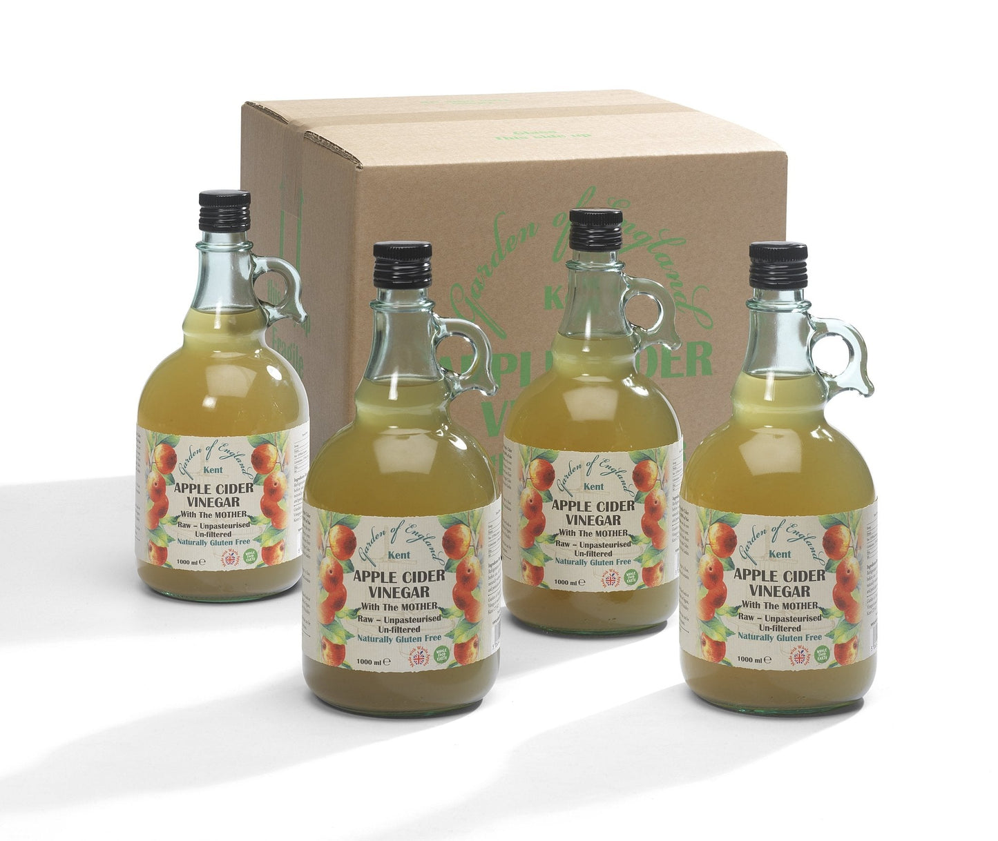 Garden of England Apple Cider Vinegar 4x 1L – Raw, With Mother - Functional Drinks Club