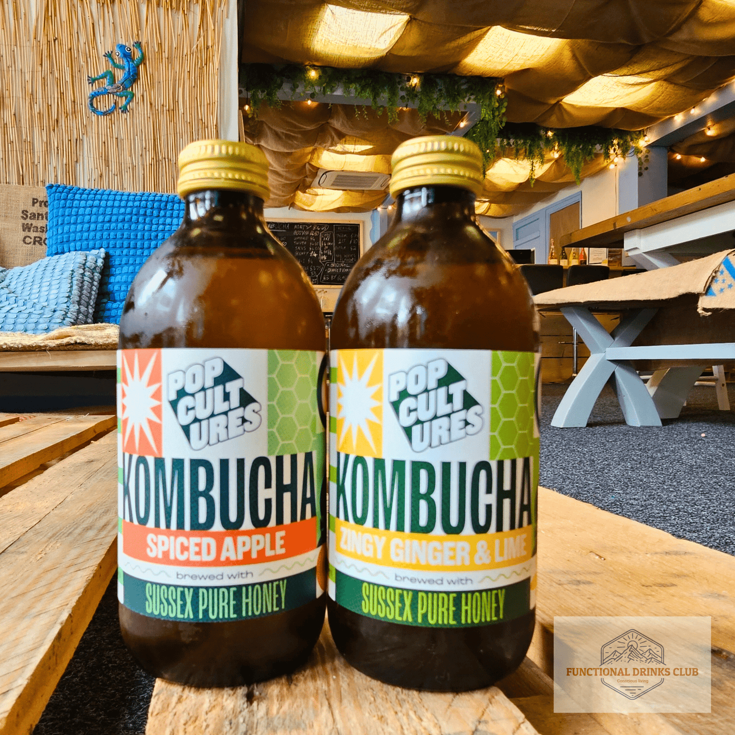 Pop Cultures Kombucha Zingy Ginger & Lime - Functional Drinks Club