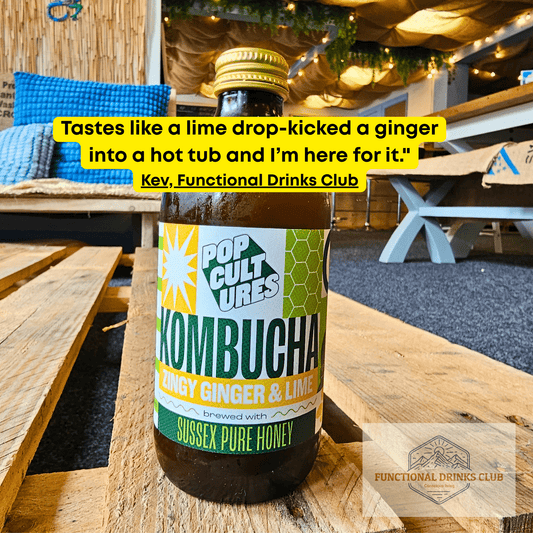 Pop Cultures Kombucha Zingy Ginger & Lime - Functional Drinks Club