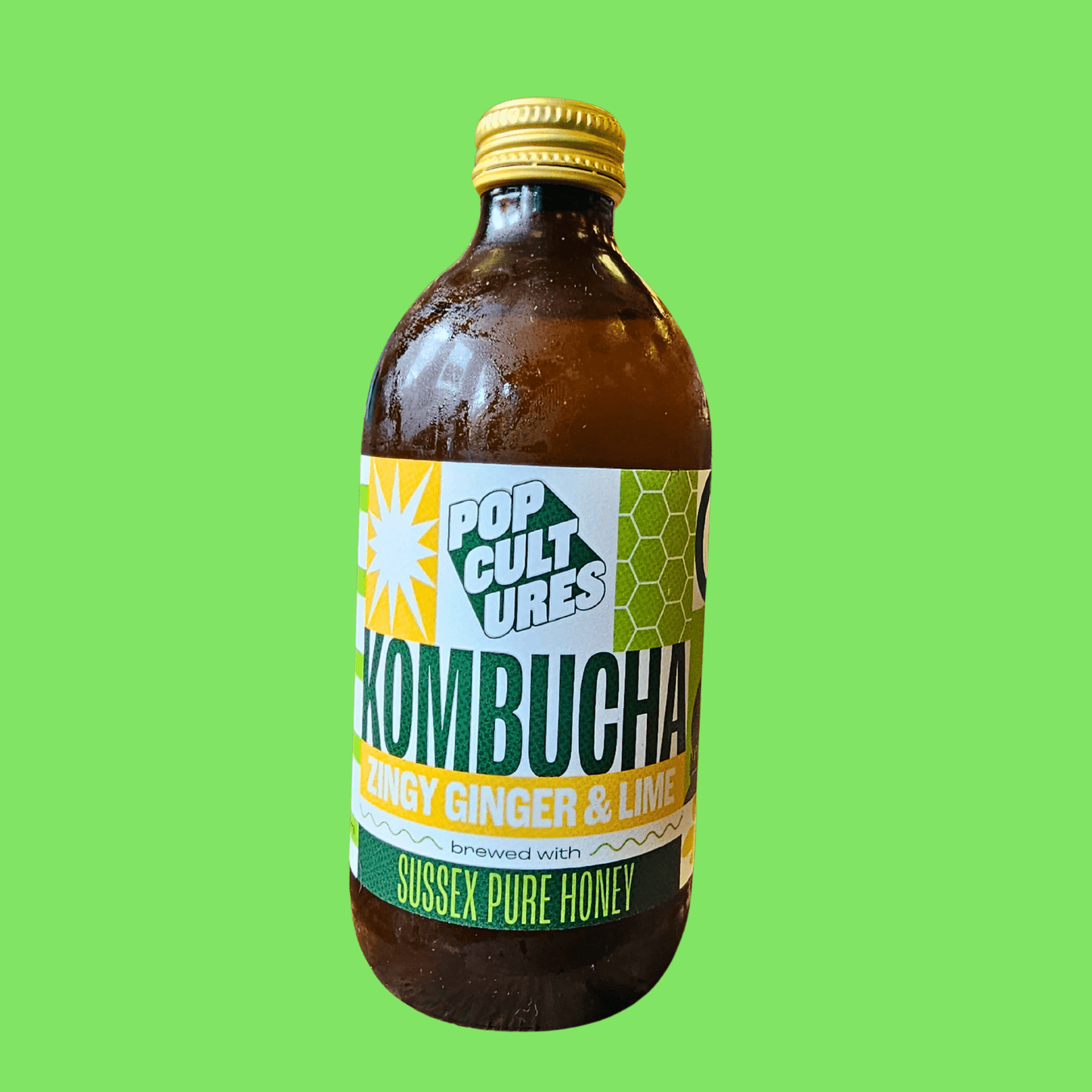 Pop Cultures Kombucha Zingy Ginger & Lime - Functional Drinks Club