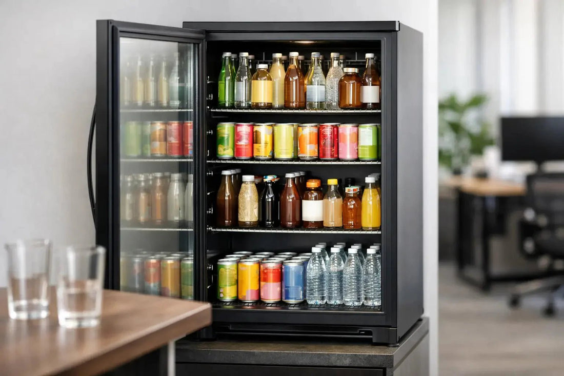 Sober Office Drinks Fridge Example That Works - Functional Drinks Club