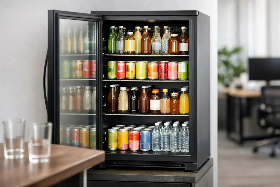 Sober Office Drinks Fridge Example That Works - Functional Drinks Club
