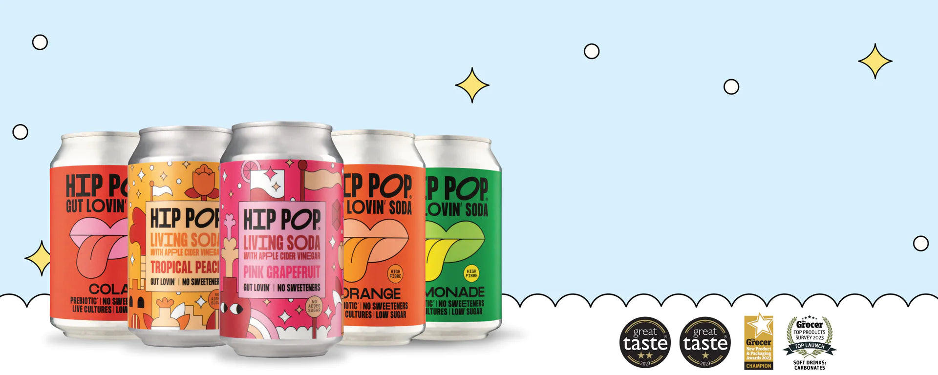 Hip Pop Living Soda Flavour Range at Functional Drinks Club