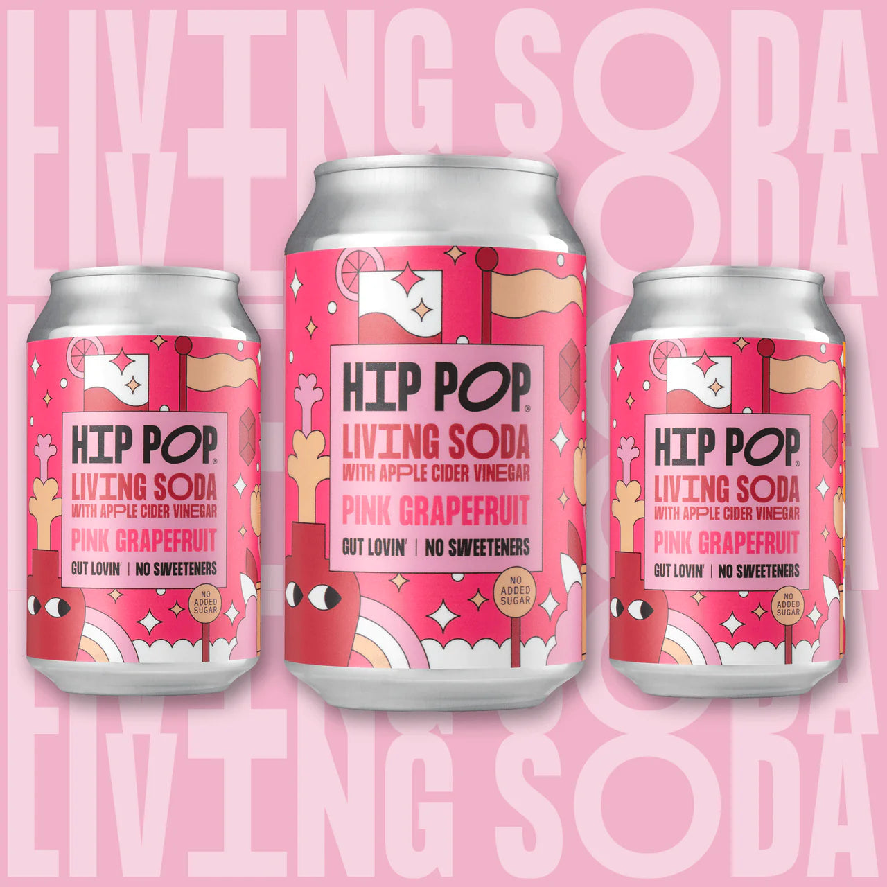Hip Pop Pink Grapefruit Gut Loving Soda at Functional Drinks Club