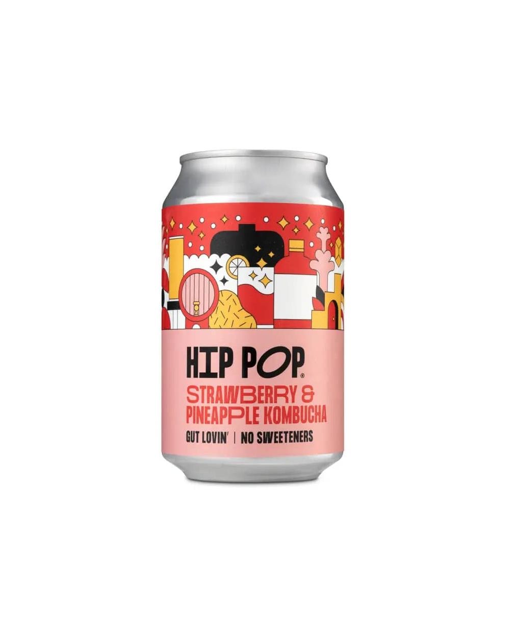 Hip Pop Strawberry & Pineapple Kombucha at Functional Drinks Club