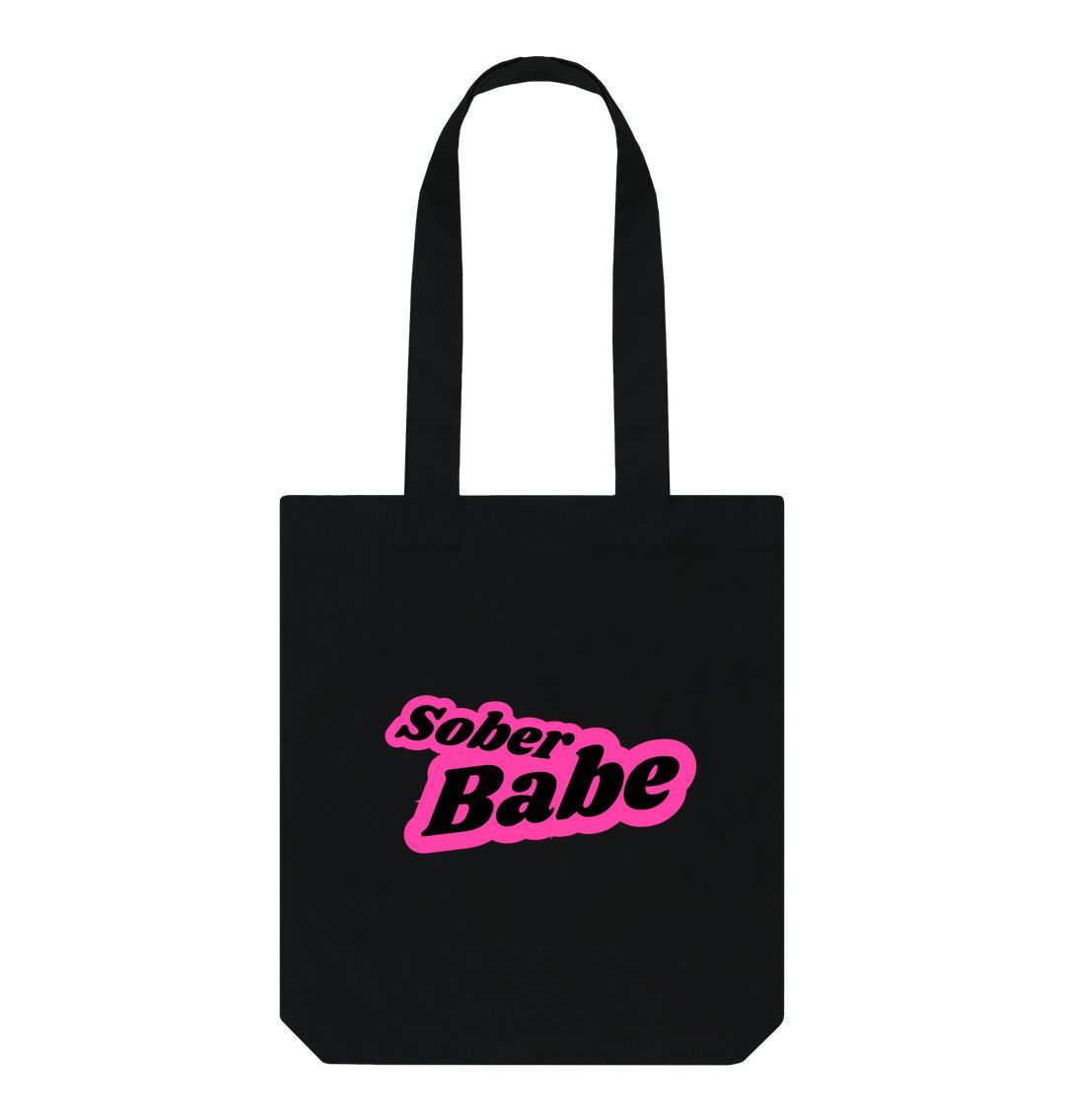 Black Sober Babe Tote Bag