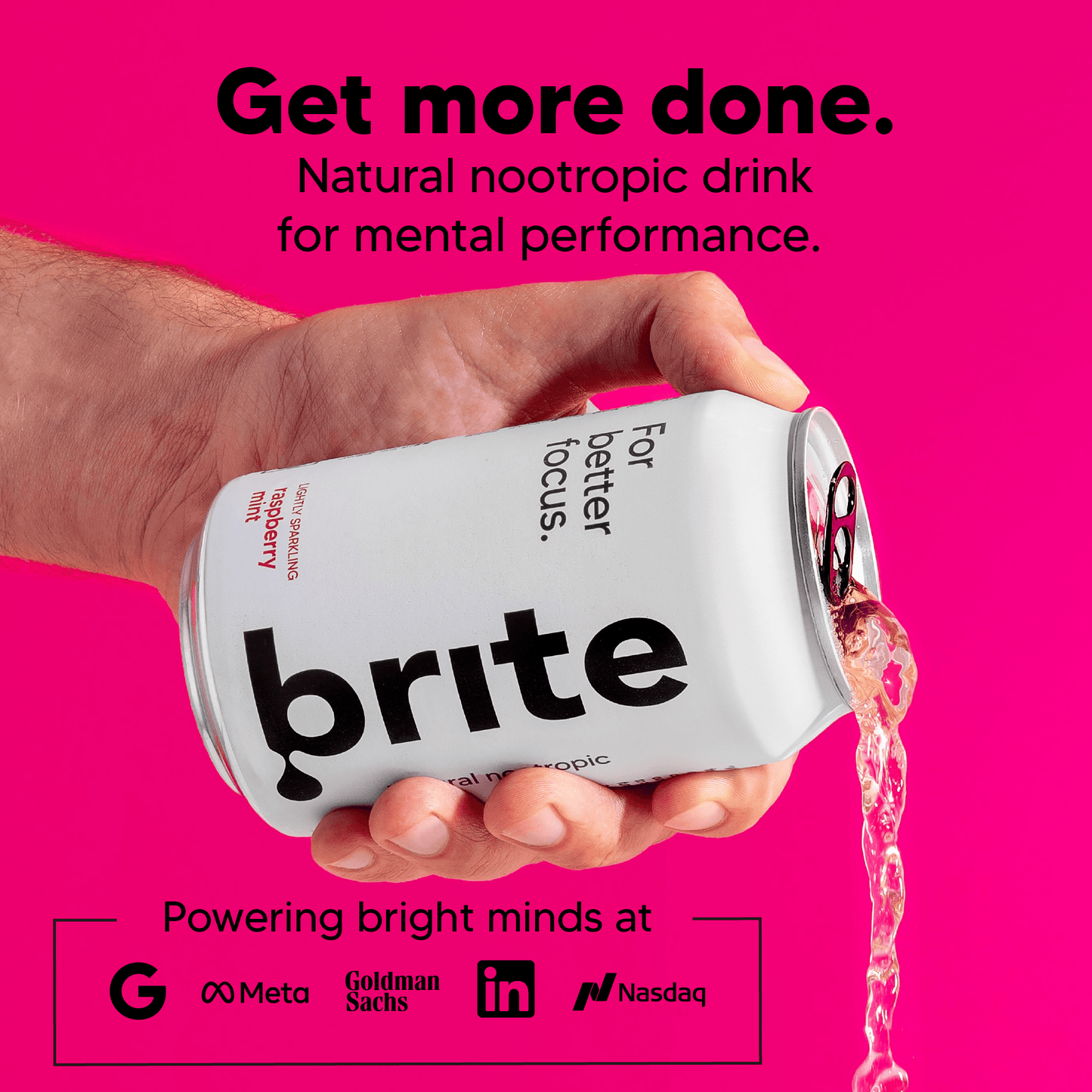 Brite Raspberry & Mint Nootropic Drink – Clean Energy - Functional Drinks Club