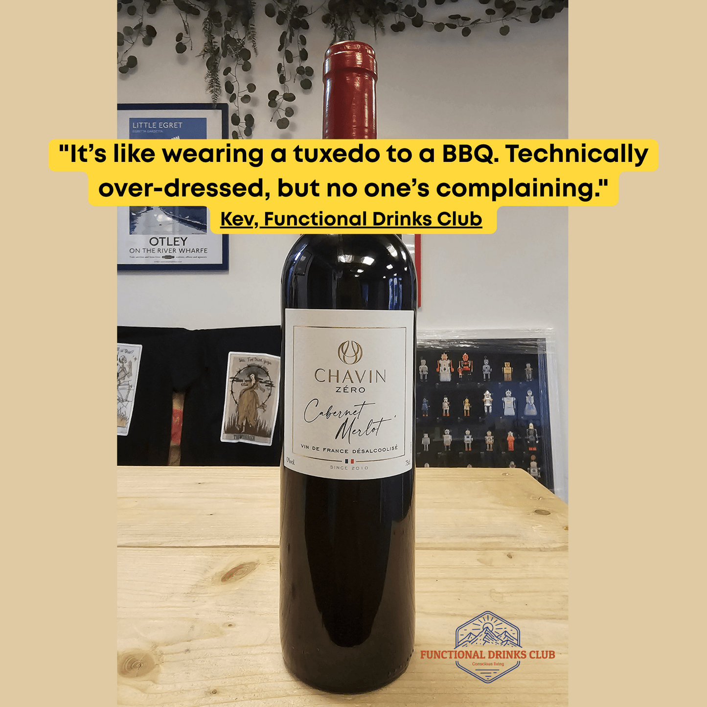 Chavin Zéro Cabernet Merlot | Premium Non - Alcoholic French Wine - Functional Drinks Club