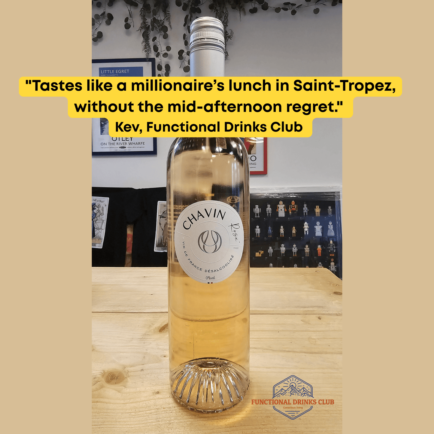 Chavin Zéro Rose | Premium Non - Alcoholic French Wine - Functional Drinks Club