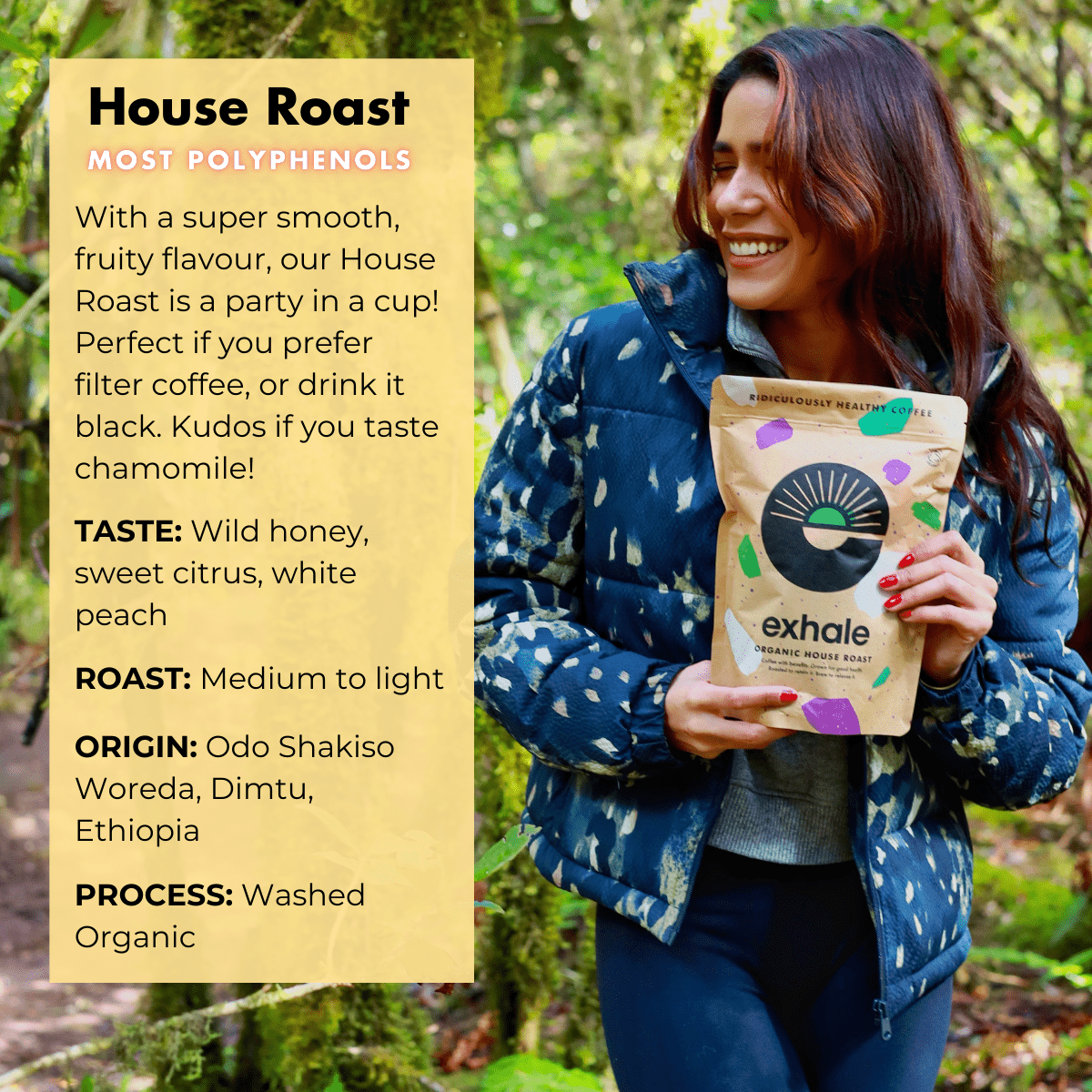 Exhale Organic House Roast – Clean, High - Antioxidant Healthy Coffee - Functional Drinks Club