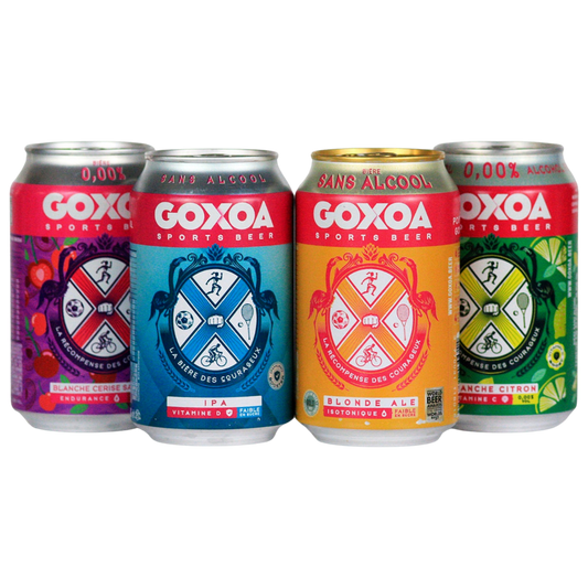 Goxoa Alcohol-Free Sports Beer Mixed Bundle | Functional Beer | 4 or 24 Pack - Functional Drinks Club