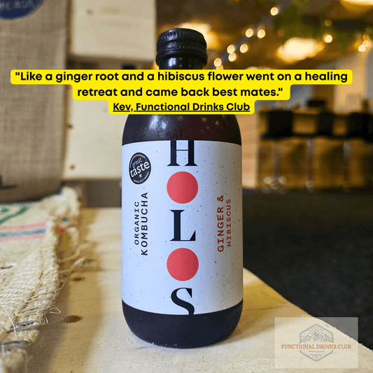 HOLOS Kombucha Ginger & Hibiscus - Functional Drinks Club