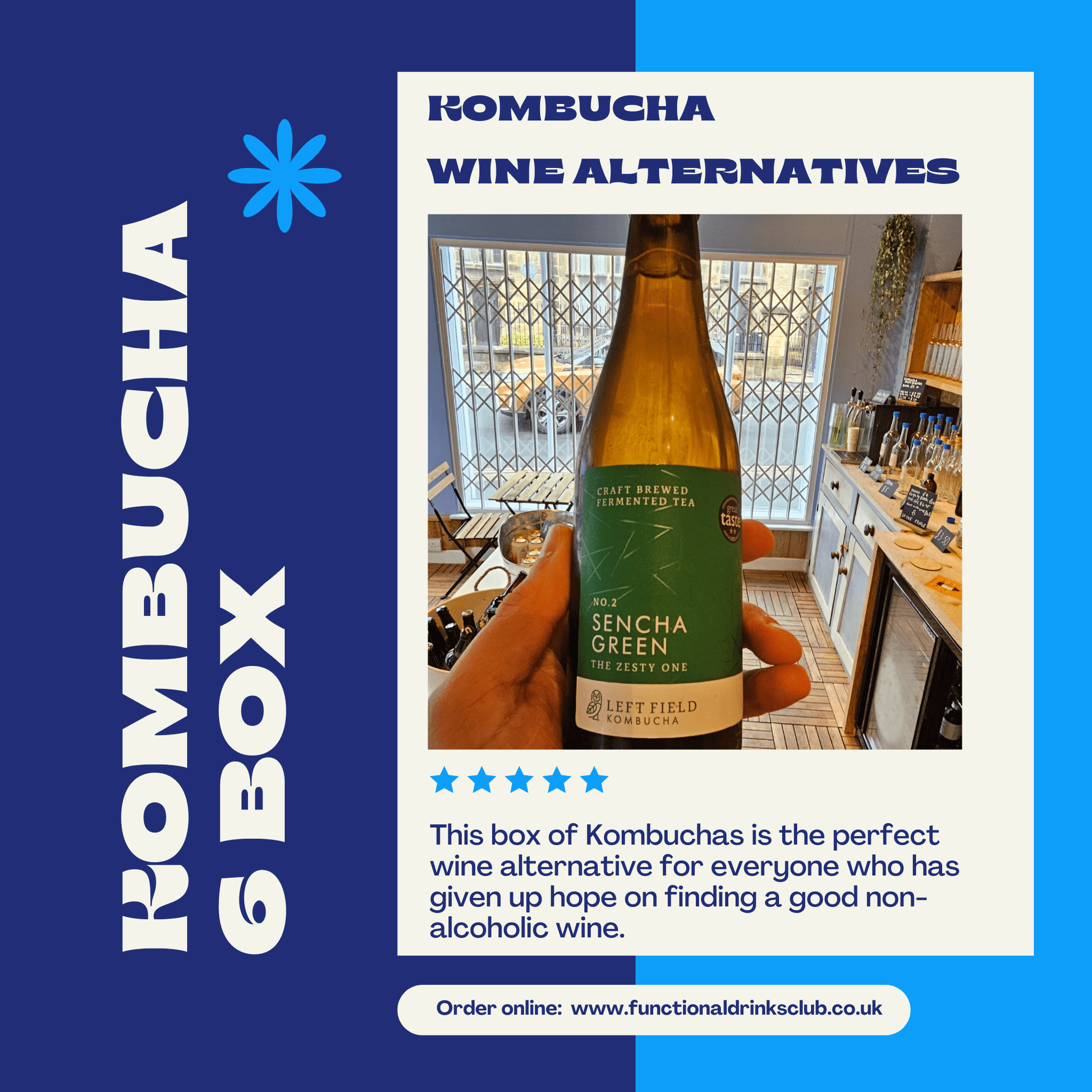 Kombucha Wine Alternative Delivery Box - 6 Bottles - Functional Drinks Club