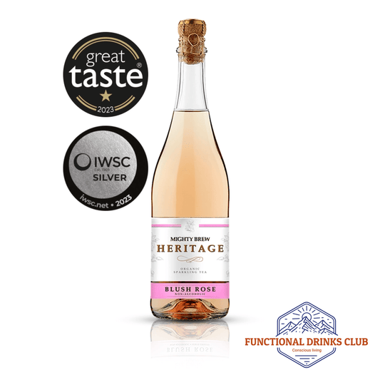 Mighty Brew Heritage Blush Rose | Organic Non - Alcoholic Sparkling Kombucha - Functional Drinks Club
