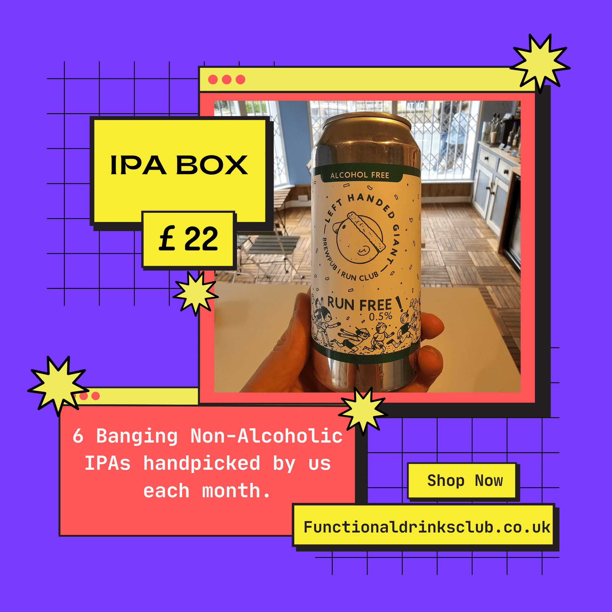 Non - Alcoholic Craft IPA Delivery Box - 6 Pack - Functional Drinks Club