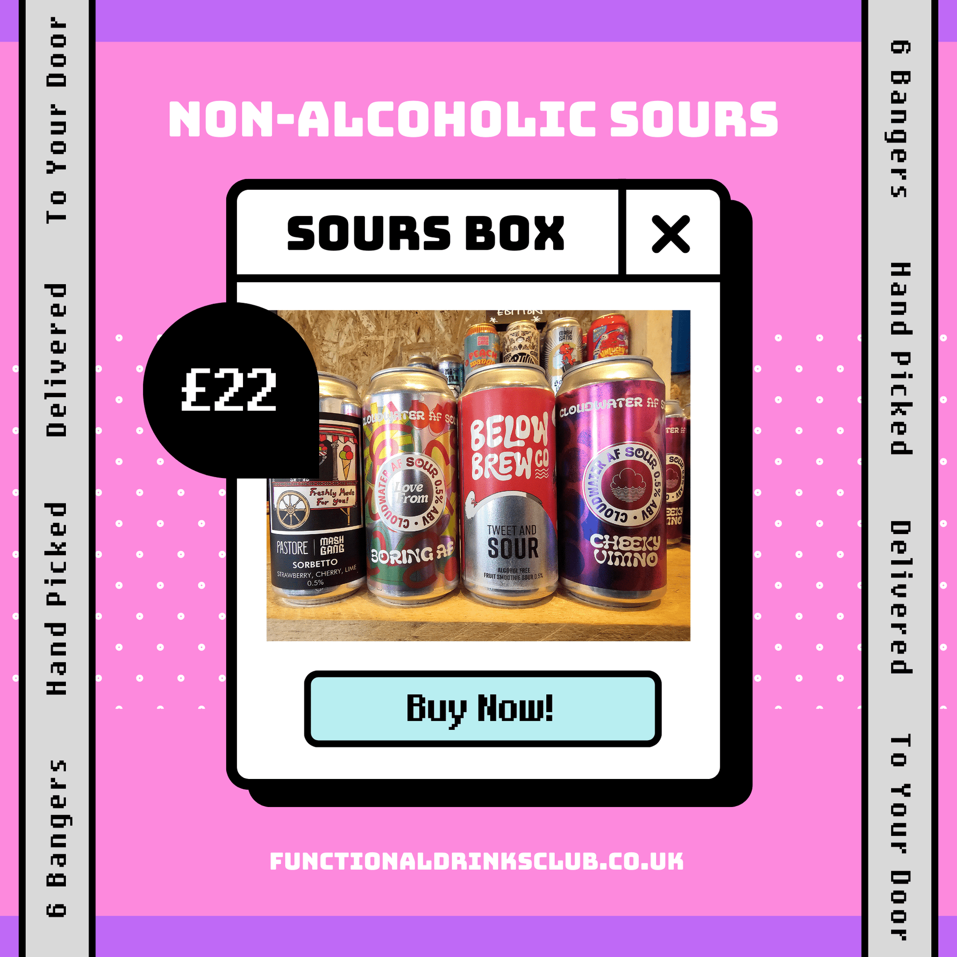 Non - Alcoholic Craft Sours Delivery Box - 6 Pack - Functional Drinks Club