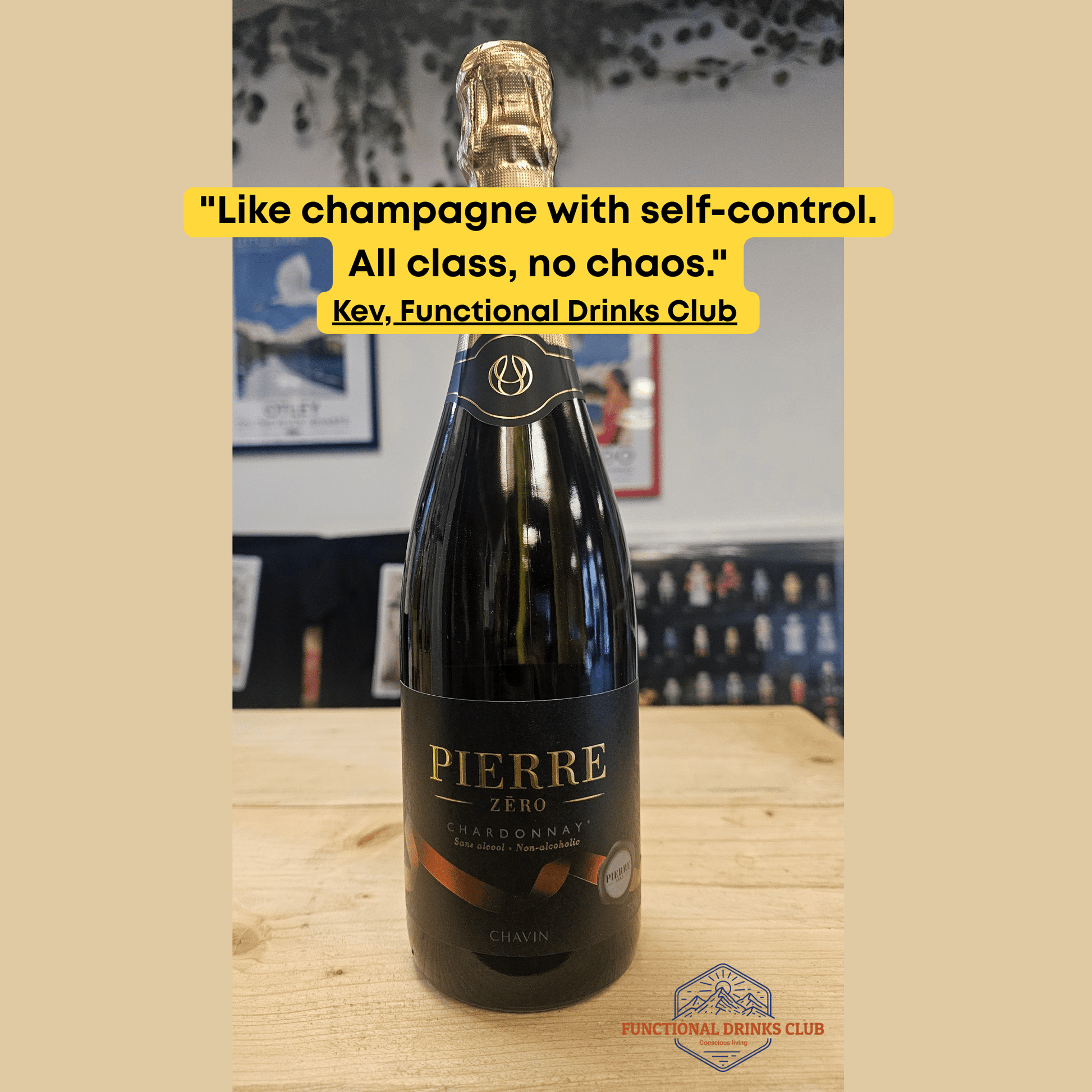 Pierre Zéro Sparkling Chardonnay | Premium Alcohol - Free French Fizz - Functional Drinks Club
