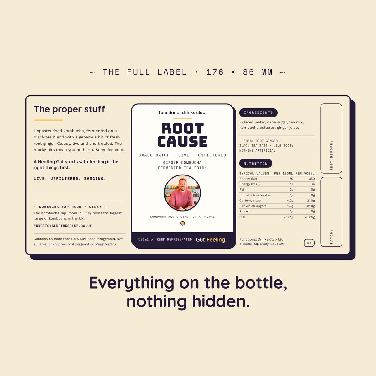 Root Cause | Ginger Kombucha 500ml - Functional Drinks Club