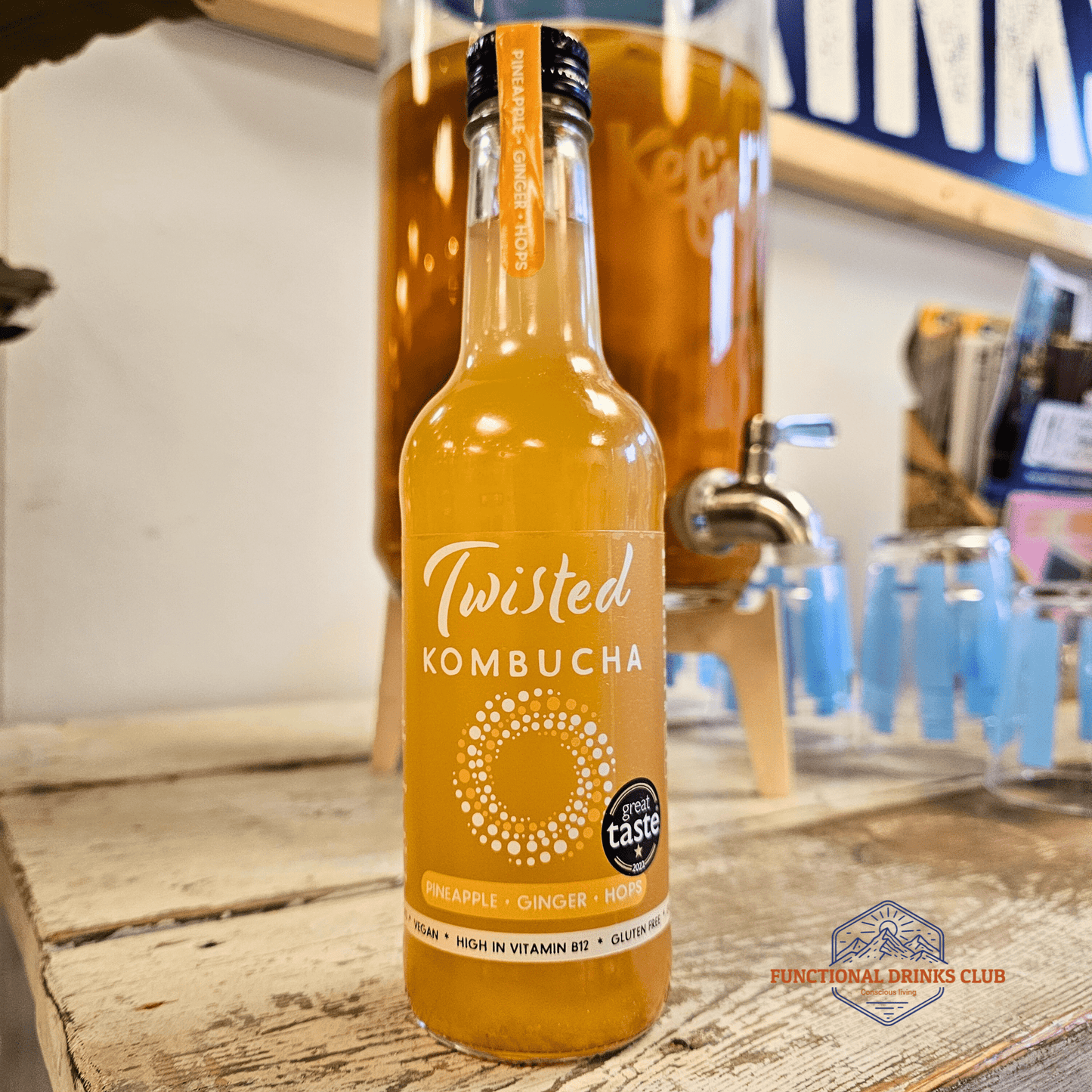 Twisted Kombucha Pineapple, Ginger & Hops - Functional Drinks Club